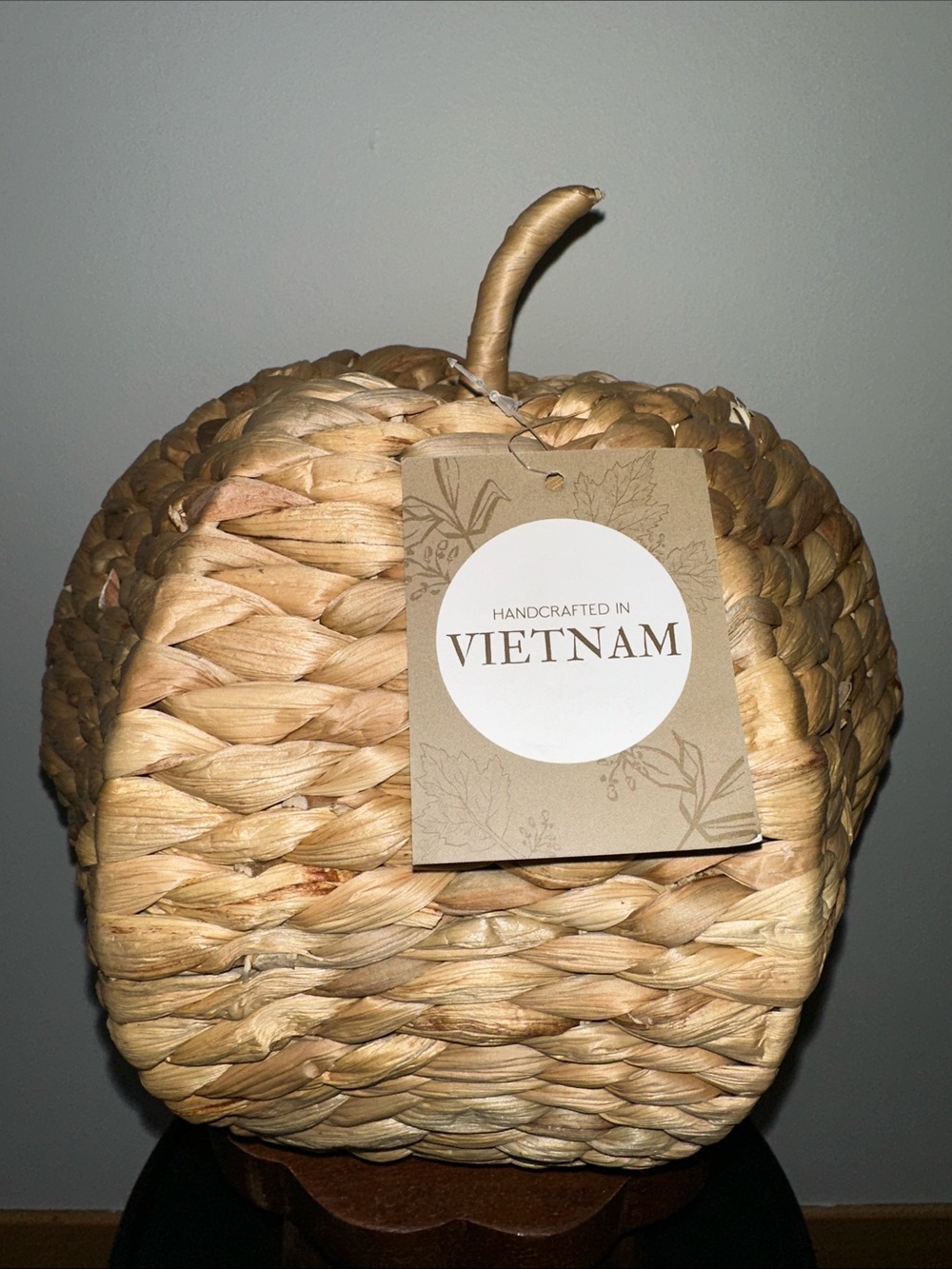 Woven Seagrass Decorative Pumpkin - Natural Straw Color